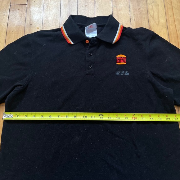 Burger King Black Polo Shirt Short Sleeve Embroidered Logo Unisex Medium - Picture 5 of 9